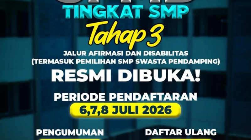 Catat! SPMB Tahap III SMP Negeri Tangsel Resmi Dibuka untuk Jalur Afirmasi, Disabilitas hingga Pemilihan Swasta Pendamping