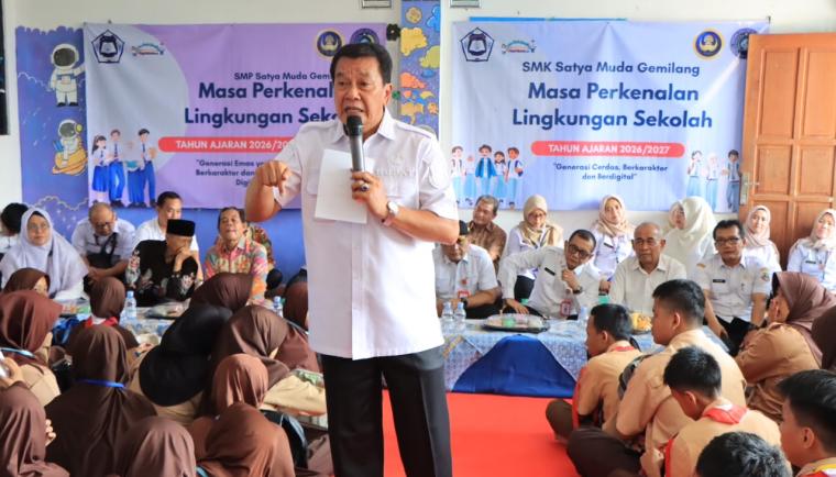 Bupati Maesyal Motivasi Pelajar SMP dan SMK Satya Muda Gemilang di Masa MPLS